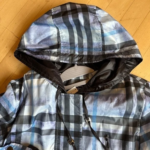 ANGEL brand blue plaid rain/wind jacket, S CB 2184 - Picture 5 of 8